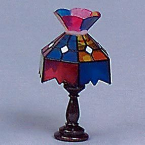 Tischlampe Metallfuß mit Tiffanyschirm