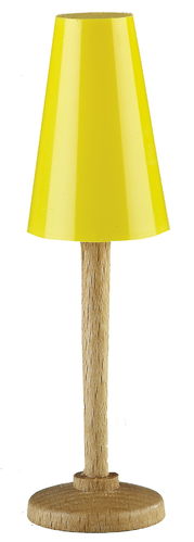 Stehlampe Holzfuss gelb
