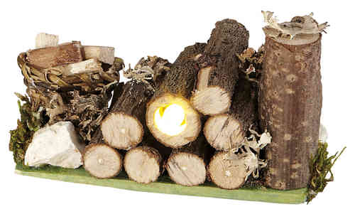 Holzlager mit LED-Beleuchtung