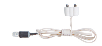 LED, 5mm mit Kabel und Stecker weiß