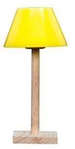 Stehlampe gelb LED 3,5V Holzfuß